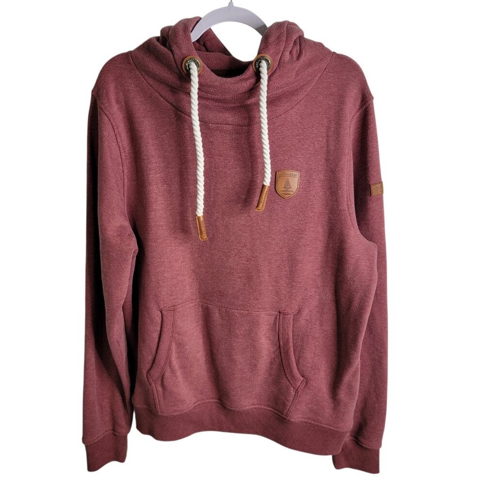 Naketano Women's Hoodie Pink Drawstring Long Sleeve Pullover Large Outdoor Hike - Picture 2 of 7